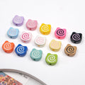 Painted Spiral Bear Acrylic Beads 11mm Colorful Glossy 50pcs 2