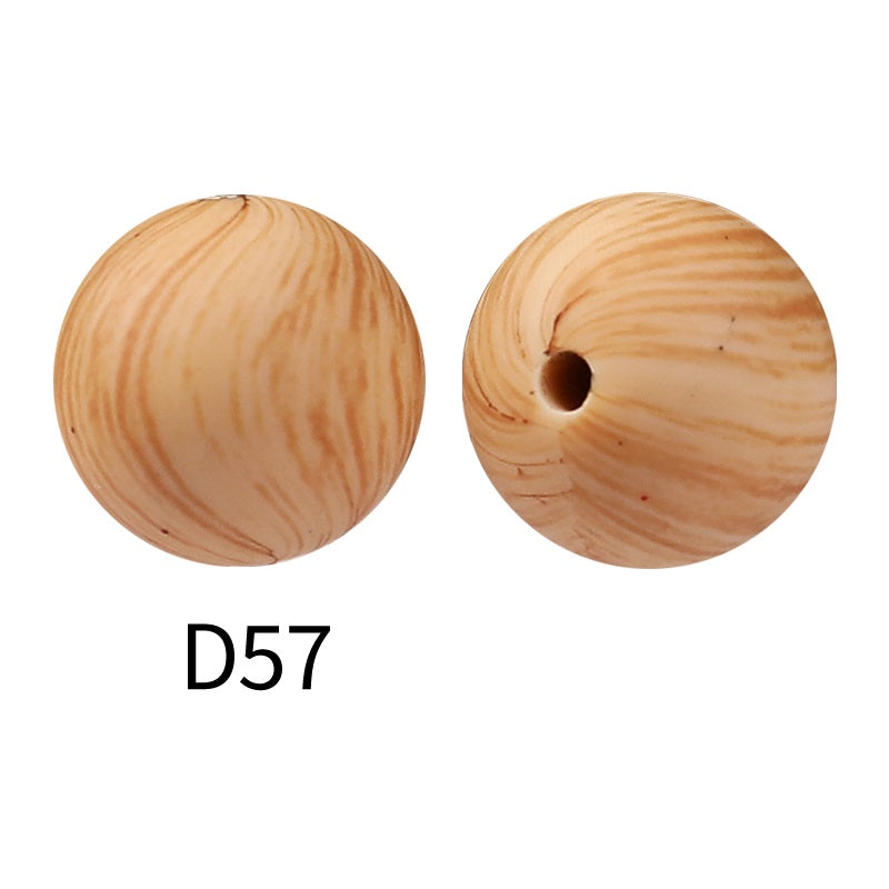 15mm Silicone Beads Rhombus Printed Design 50pcs 22