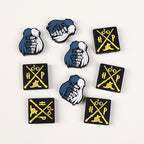 Silicone Focal Beads Witch Magician Black Yellow Symbols 20pcs 2