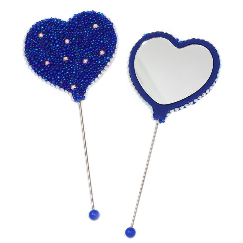 Beadable Heart Shape Handheld Makeup Mirror 7