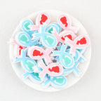 Blue Pink Avatar Ribbon Silicone Focal Beads 20pcs 2