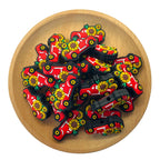 Silicone Focal Beads Sunflower Car Red Truck Loaded with Flowers 20pcs 2