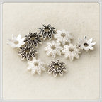 Alloy Flower Bead Caps 7mm Eight-Petals Tibetan 100pcs