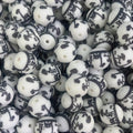 15mm Silicone Beads Black Giraffe Print Animal Theme 50pcs