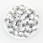 15mm Halloween Spider Web Printed Silicone Beads White Black 50pcs 2