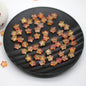 Star Frosted Glass Beads 8mm Aqua Glow Gold Flecks 100pcs 11