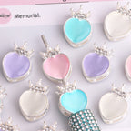 Alloy Heart Shaped Rhinestone Crown Beads 23mm 3pcs