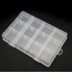 Plastic Organizer Box Clear 12 Compartments Detachable 5pcs 19cm