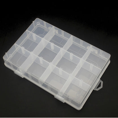 Plastic Organizer Box Clear 12 Compartments Detachable 5pcs 19cm