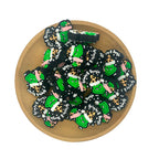 Silicone Focal Beads Christmas Grinch Face Leopard Print Santa Hat 20pcs 2