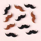 Silicone Focal Beads Beard Handlebar Mustache Textured Curved 20pcs 14