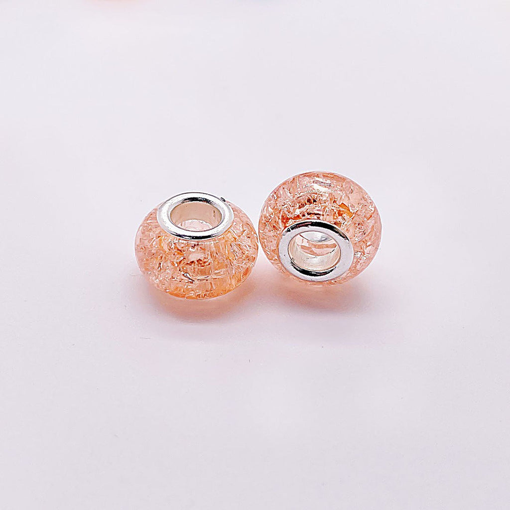 Acrylic Spacer Beads 14mm Crackle Large Hole 50pcs