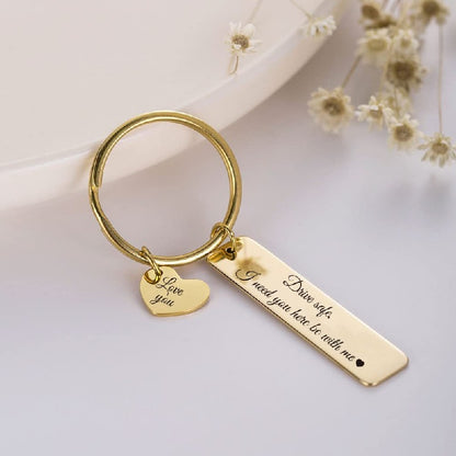 Alloy Drive Safe Couple Keychain Stainless Steel Gold Silver 2
