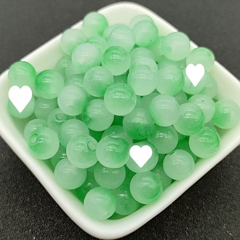 Dual Color Round Glass Beads 8mm Gradient Painted 100pcs 26