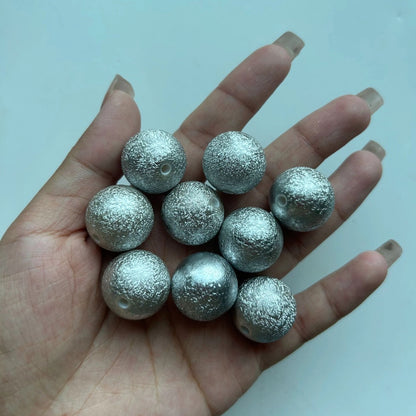 Opaque Bubblegum Beads 20mm Spray Painted Wrinkle Texture 10pcs 7