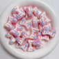 Hand-Painted Bow Heart Acrylic Beads 21×29mm Glossy Pastel 5pcs 2