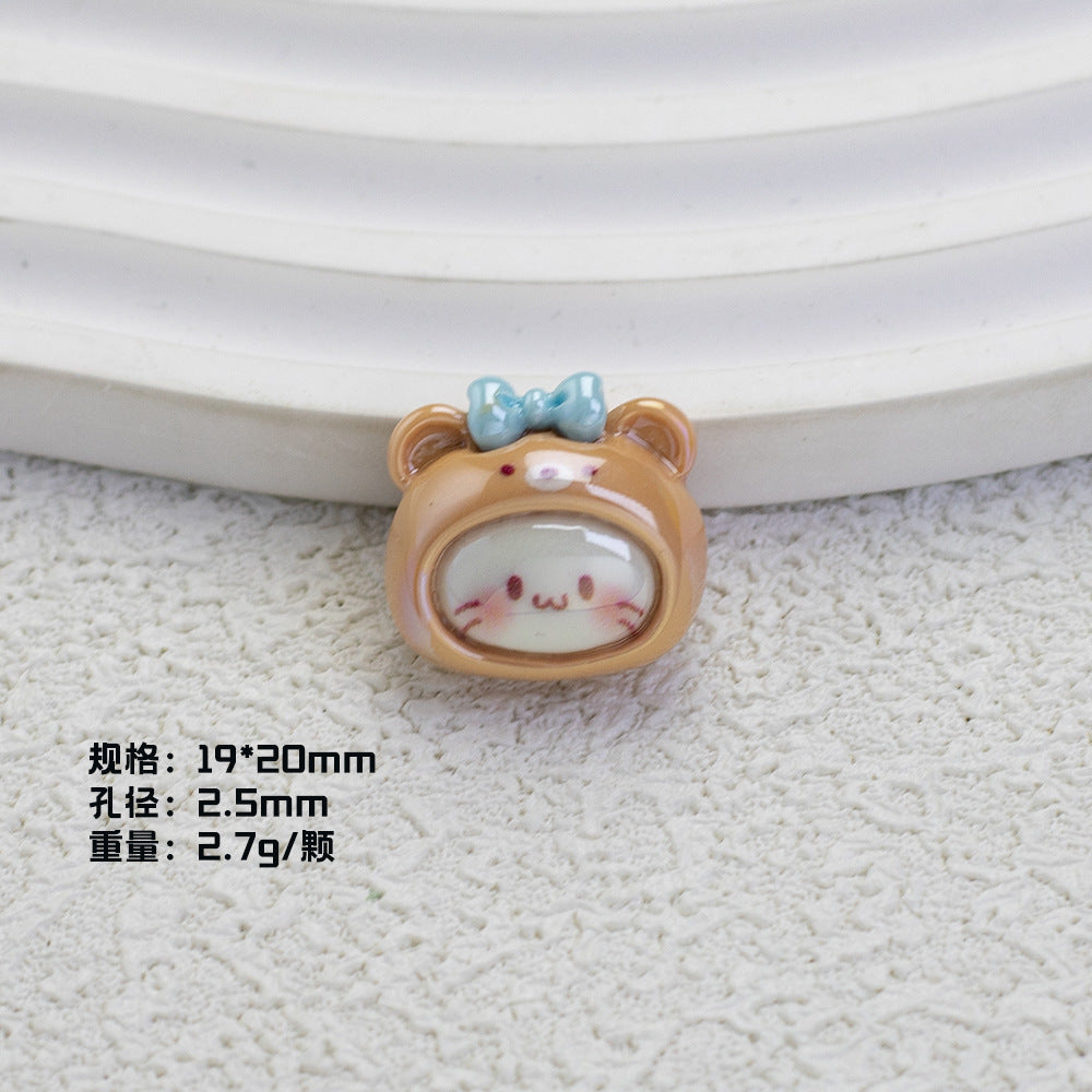 Glossy Plating Tiny Cute HK Kitten Resin Beads 10pcs 8