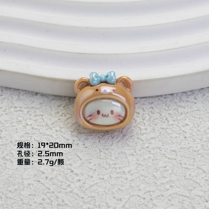 Glossy Plating Tiny Cute HK Kitten Resin Beads 10pcs 8