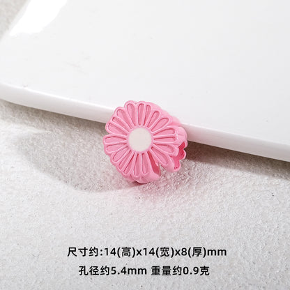 Bright Daisy Acrylic Flower Beads 14mm Round Shape 20pcs 9