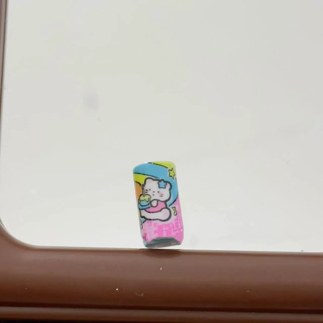 Hello Kitty Pattern Acrylic Tube Beads 20mm Pastel Colors 10pcs 2