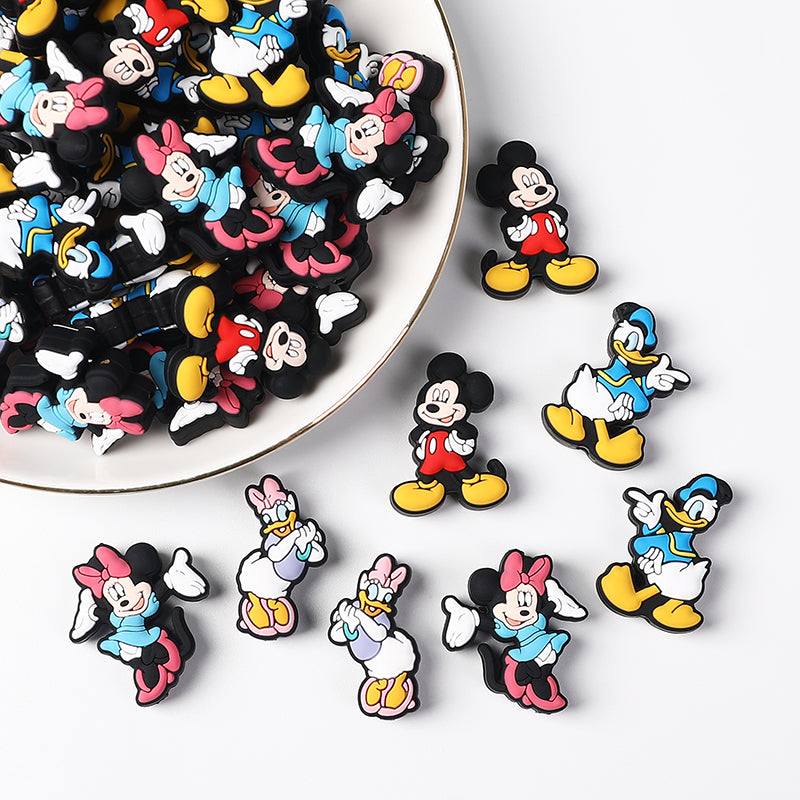 Silicone Focal Beads Disney Mickey Minnie Daisy Donald Duck Distinct Poses 20pcs 7