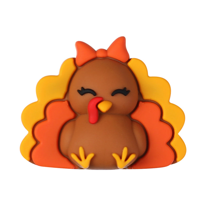3D Thanksgiving Silicone Focal Beads Turkey Pumpkin Cup Design 20pcs 12