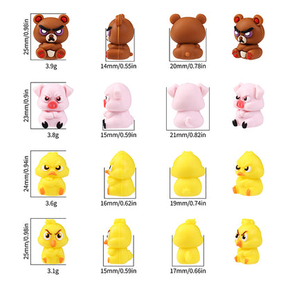 Silicone 3D Focal Beads Angry Animal Front Facing Expression 10