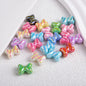 Plating Striped Bow Acrylic Beads 14.7×11.2×8mm Colorful Mixed 50pcs