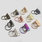 Iron Fob Keychain Clamps 25mm Various Finish Colors 10pcs