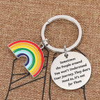 Rainbow Keychain Stainless Steel Arched Colorful Charm Inspirational 5