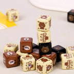 Printed Square Acrylic Beads 15mm Brown Bear Series 10pcs