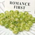 Floral Clear 16mm Resin Round Luminous Beads 10pcs 6