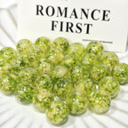 Floral Clear 16mm Resin Round Luminous Beads 10pcs 6
