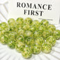 Floral Clear 16mm Resin Round Luminous Beads 10pcs 6