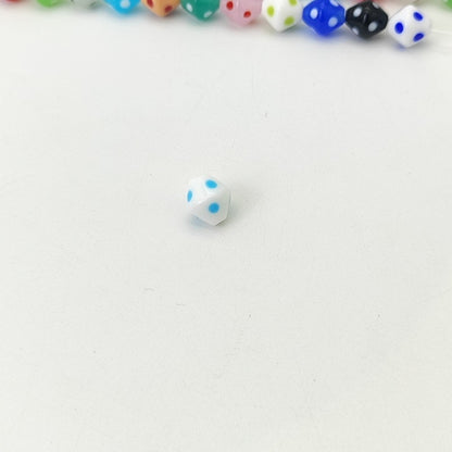 Lampwork Glass Beads Rhombus 12mm Jelly Color Polka Dot 8pcs 11