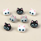  3D Large Eye Cat Heads Silicone Focal Beads 20Pcs 4