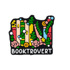 Silicone Focal Beads Booktrovert Colorful Bookshelf Floral with Text