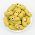  3D Silicone Focal Beads Mustard Yellow Cucumber 20pcs 2