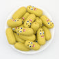  3D Silicone Focal Beads Mustard Yellow Cucumber 20pcs 2