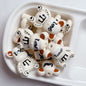 Hand Painted Bear Acrylic Beads 33x22mm Glossy Pastel 5pcs 9