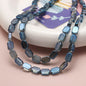 Electroplated Hexagon Glass Beads 10mm Transparent Iridescent 10pcs 14