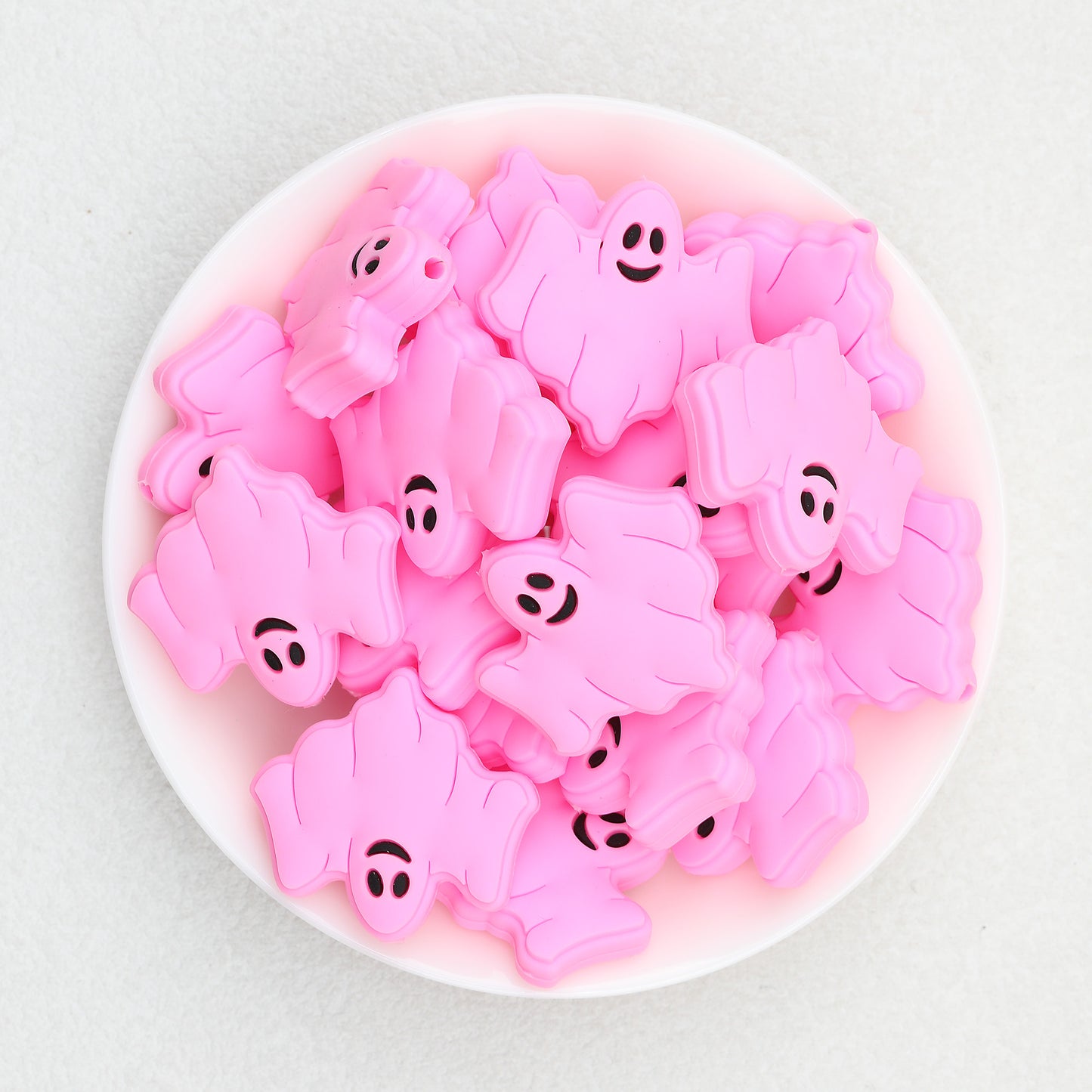 Halloween Multicolor Ghost Silicone Focal Beads 20pcs 9