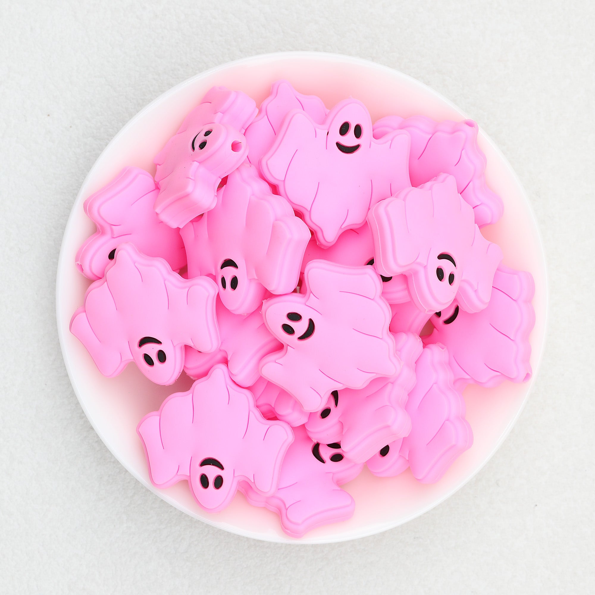 Halloween Multicolor Ghost Silicone Focal Beads 20pcs 9