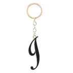Metal Fashion Letter Keychain Black and Gold Script Design 14