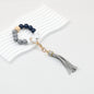 Tassel Wooden Beaded Keychain with PU Leather Tassel 23x10cm