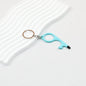 No Touch Door Opener Touchscreen Keychain Multifunctional Alloy - Lake Blue