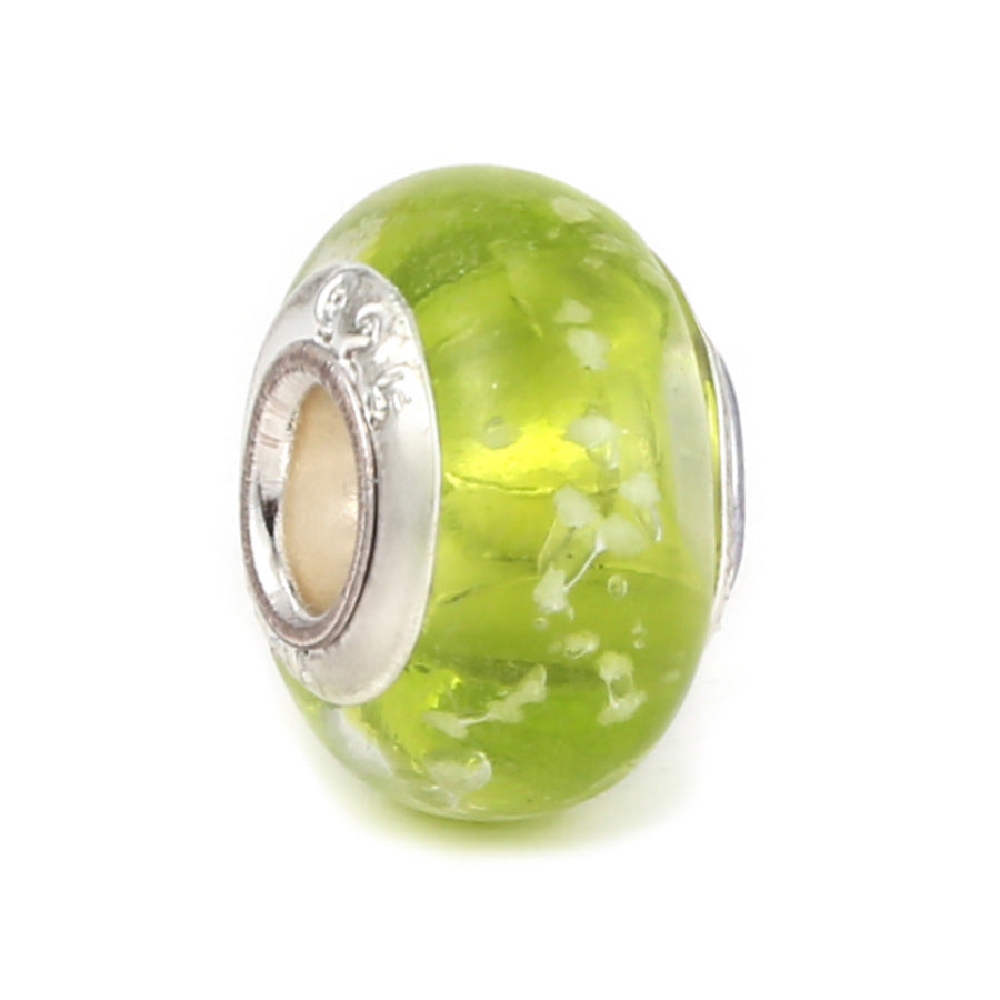 Glass Round Spacer Beads 15mm Glow In The Dark Glitter Powder 10pcs 10