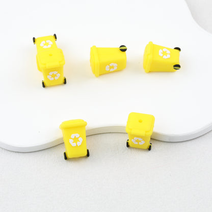 3D Colorful Trash Can Silicone Focal Beads Set 20pcs 5