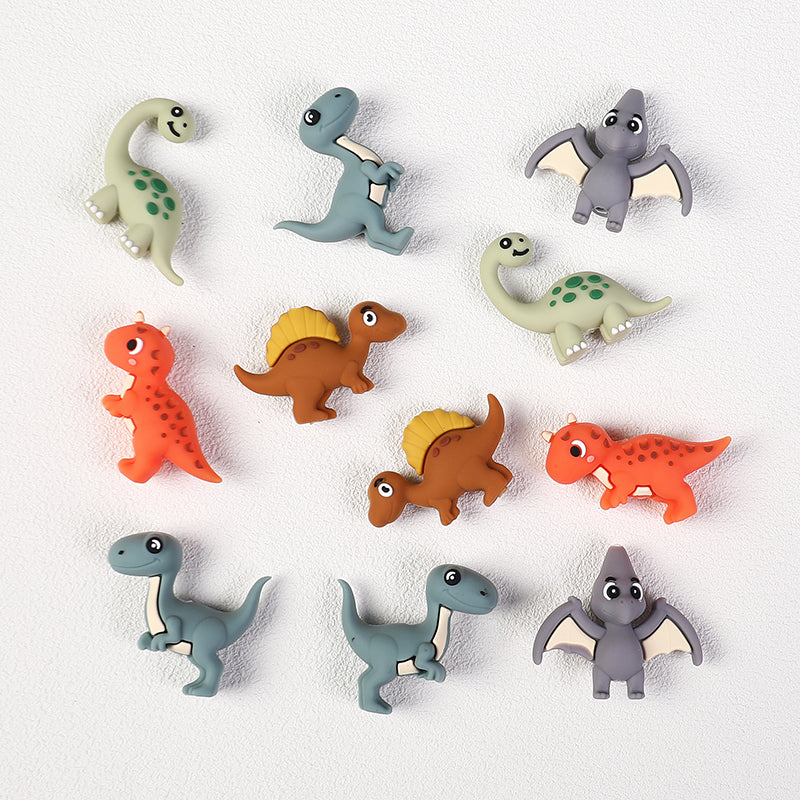 3D Cute Brontosaurus Dinosaur Silicone Focal Beads 20 Pcs 3