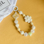 Acrylic Beaded Flower Keychain Pastel Colors Elegant Floral Charm 6